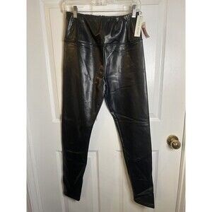 LA Classe Couture Faux Leather Pants Skinny Pants High Waist Pull-On Sz L NWT